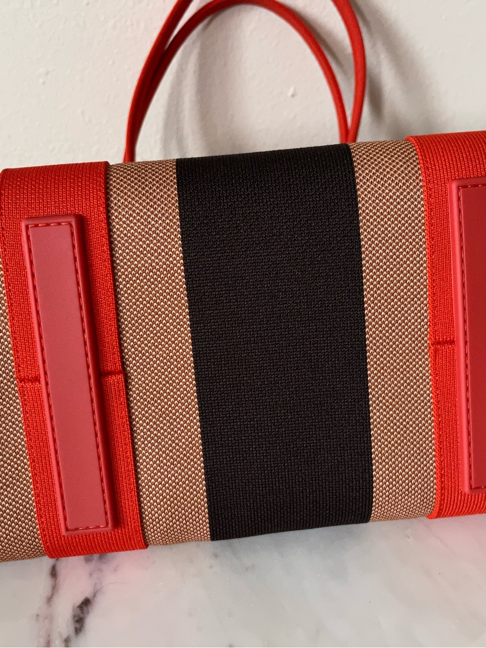 Rothy’s classic Tote Bag with Red Straps and Stripe - Picture 16 of 16